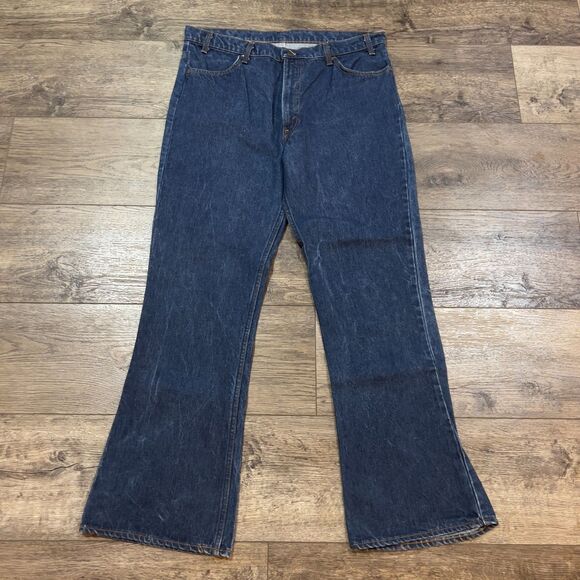 Vintage 70s/80s Levi's Orange Tab Blue Flare Jeans - Men's Size 40 x 34 - Picture 1 of 12